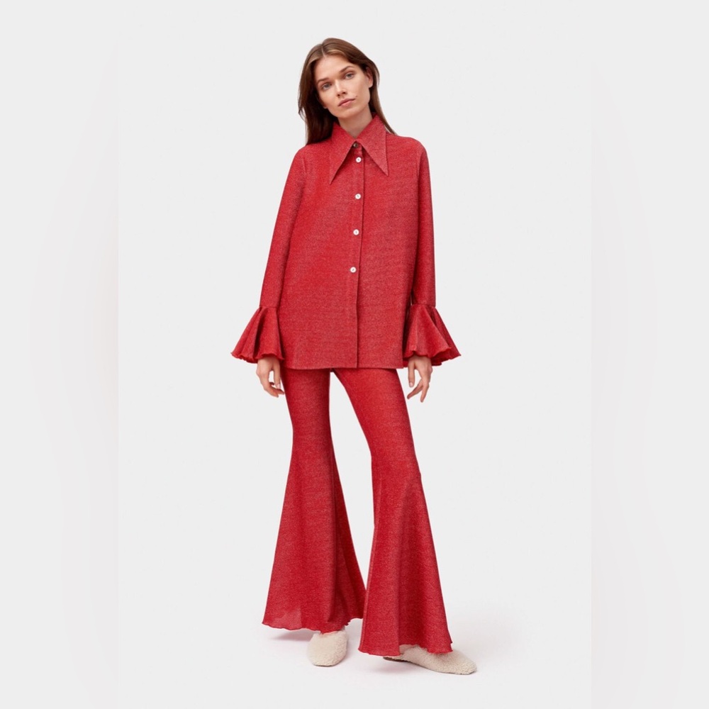 SLEEPER 2-Piece Flare Red Lounge Set